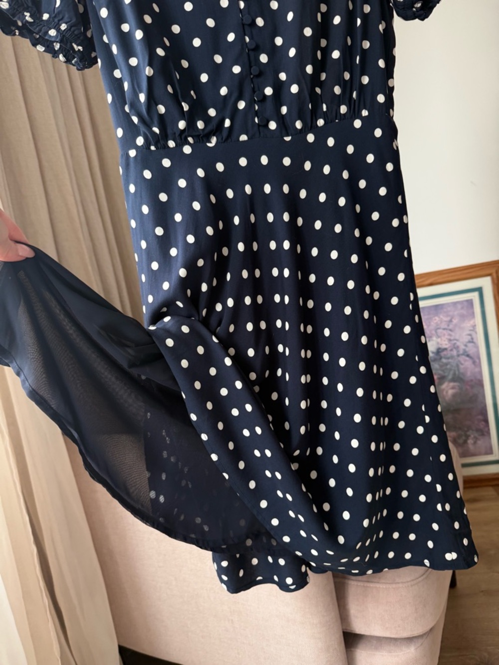 Petite Summer Polka Dot Mini Dress V-Neck Lightweight, J.Crew - Picture 5 of 11
